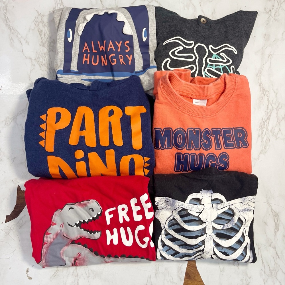 3T Toddler Boy Bundle Dino Skeleton Shark Hoodies Shirts Carter’s Cat & Jack